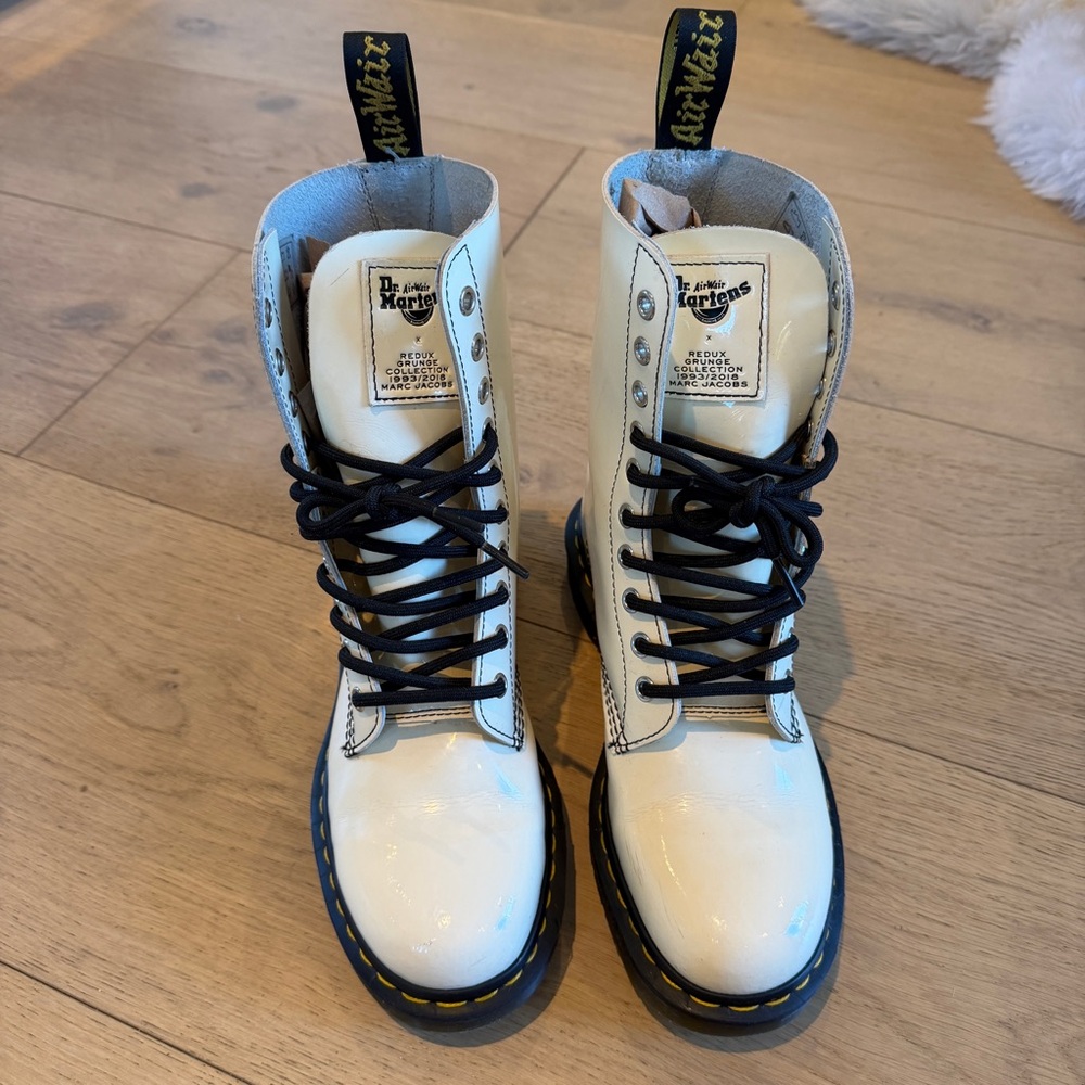 Marc Jacob’s Dr. Martens Cream Grunge Collection Boots